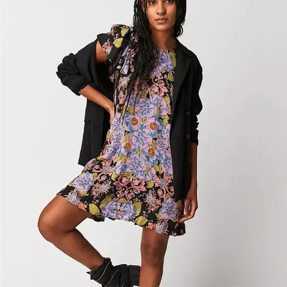 knee length dresses for ladies Free People Yara Printed Mini Dress main image 1